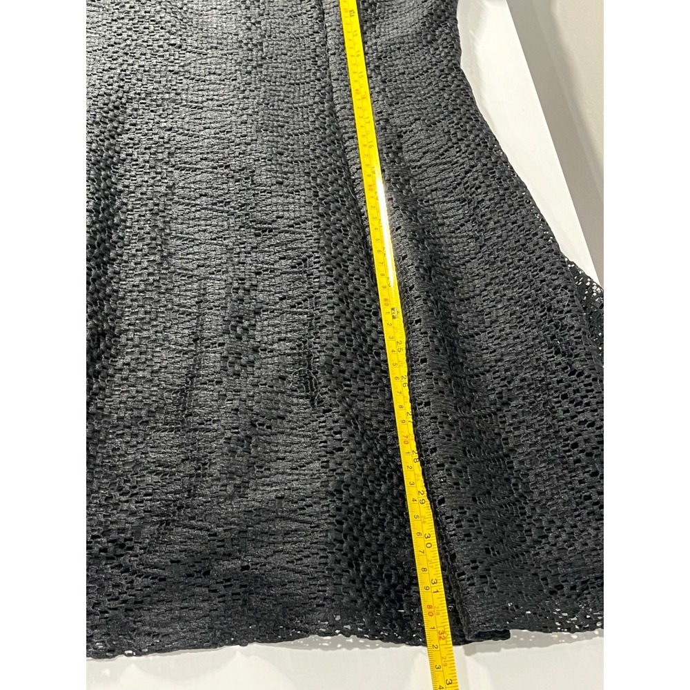 Zara Basic Collection Black Lace Mock Neck A-Line Dress Size M - Picture 4 of 5